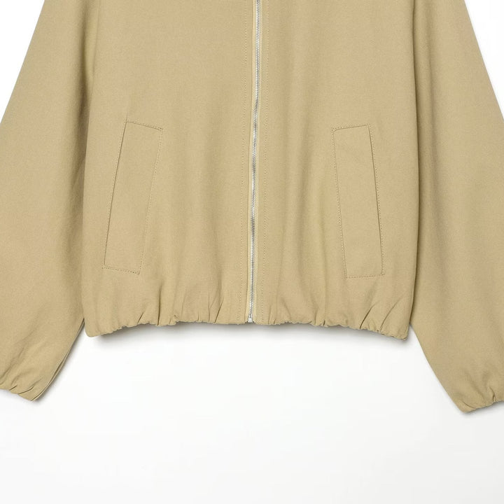 Ladies Boxy Field Blouson with Velour Collar and Elastic Hem Amarae