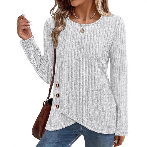 Dames haut tendance et décontracté avec détails de bouton Chic & Stil