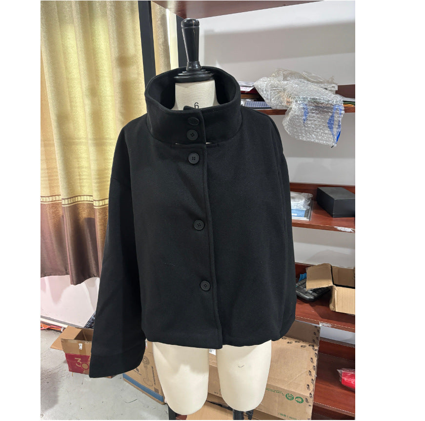 Fashion wool jacket for women with structured collar and elegant cut Lune London
