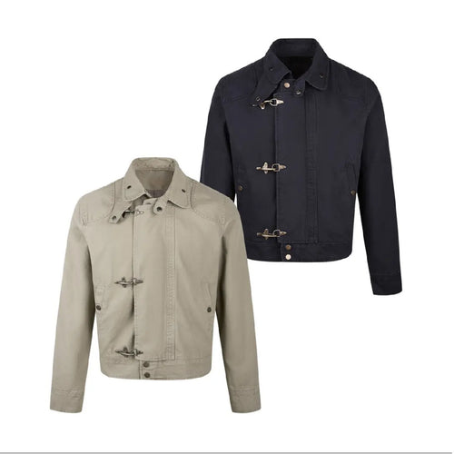 Trendy short jacket for men with innovative loops and a practical stand collar Amarae