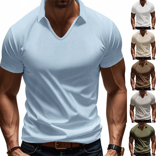 Short sleeve polo shirt for men with modern structured design Amarae