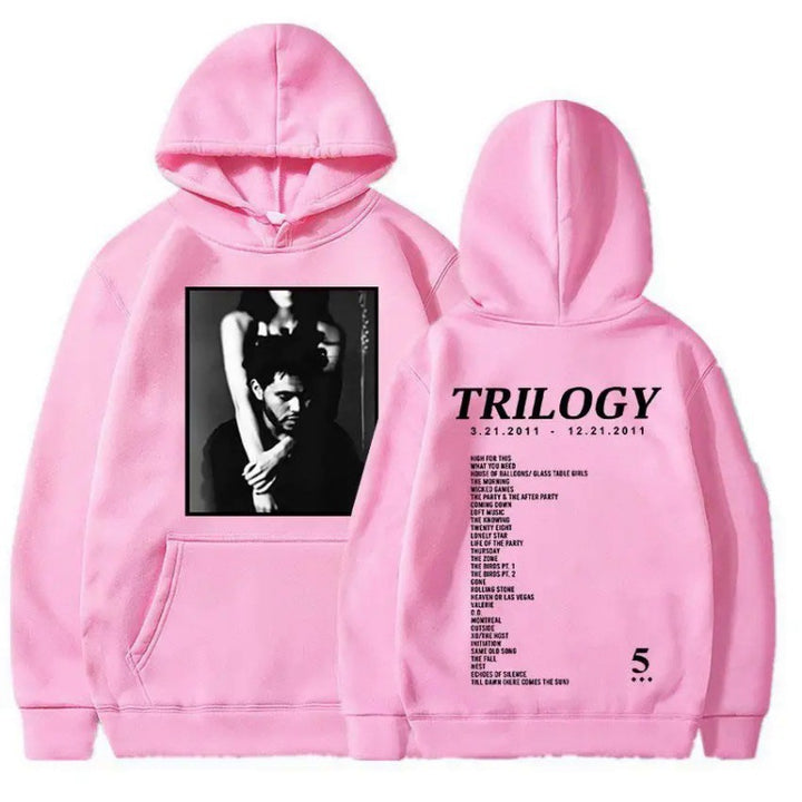 Women's hoodie with artistic photo print and unique lettering Lune London