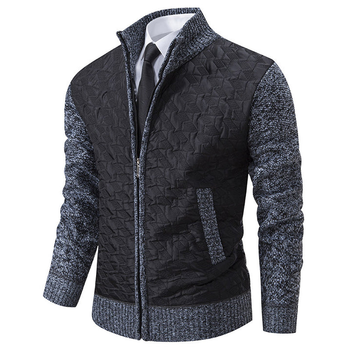 Veste matelassée stylée pour homme avec matériau supérieur texturé et col haut Lune London