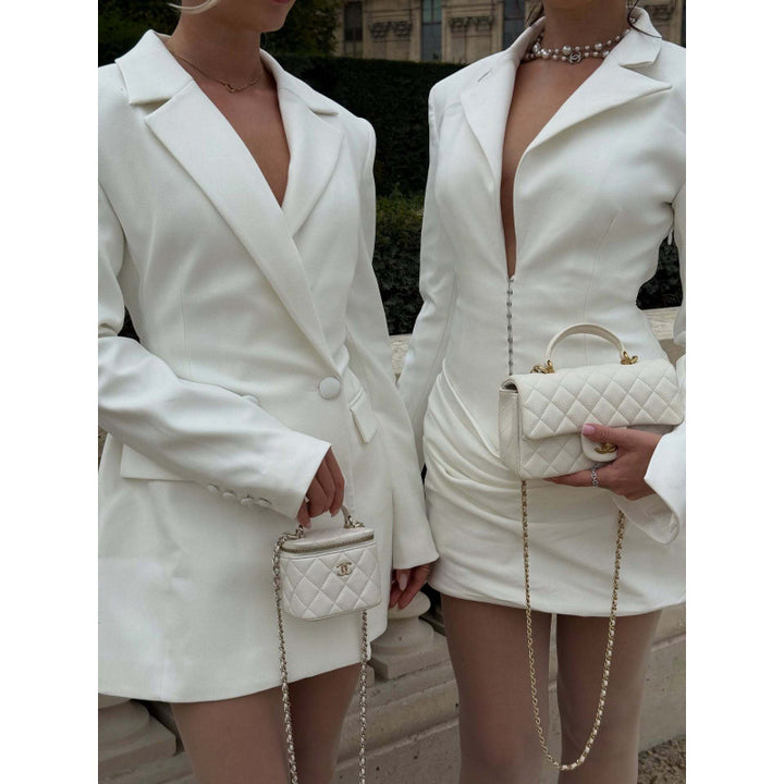 Women's Double-Breasted Blazer Dress with Tailored Silhouette and Structured Shoulders Amarae