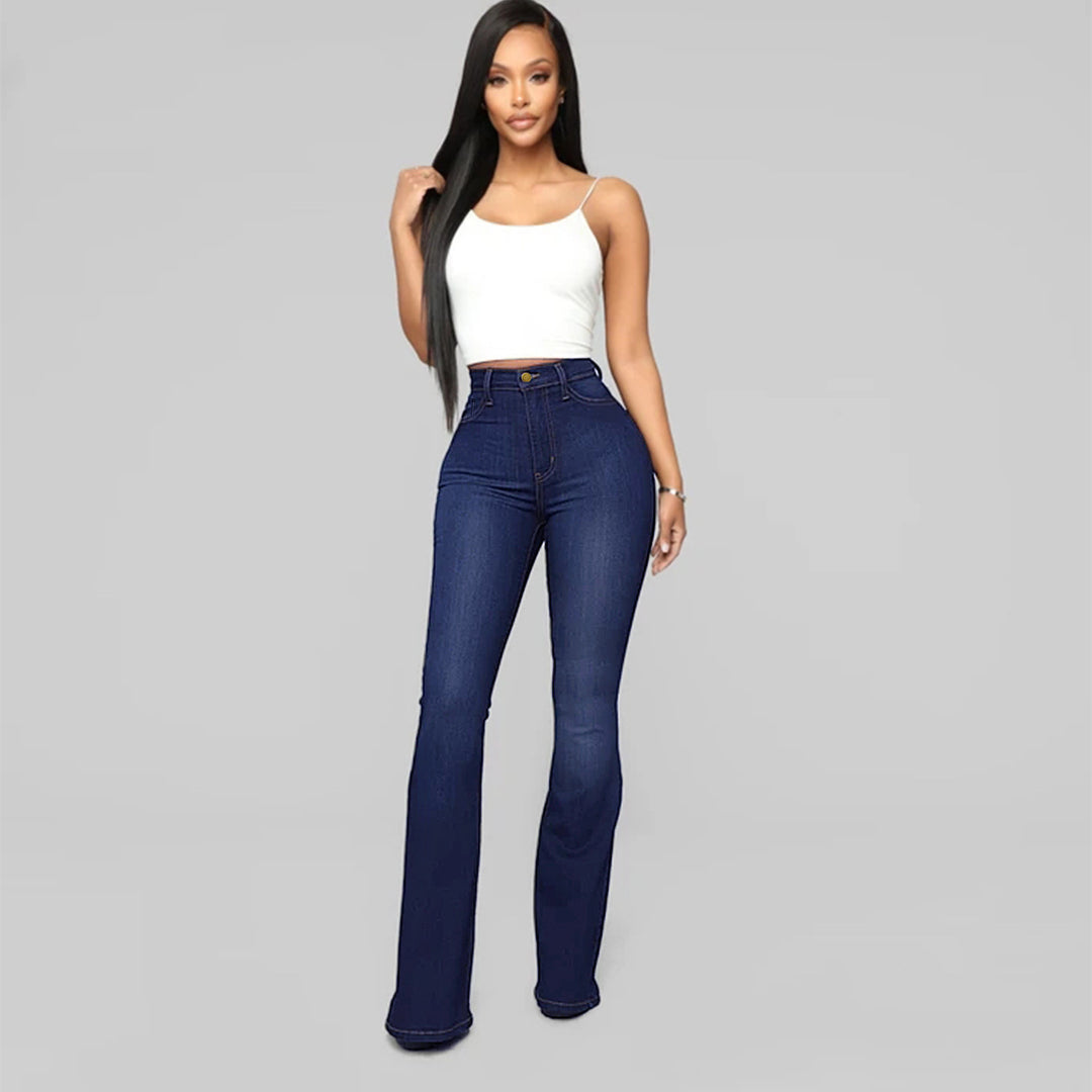 Women's High-Waisted Flared Jeans made from Stretch Denim with a Waist-Shaping Cut Amarae