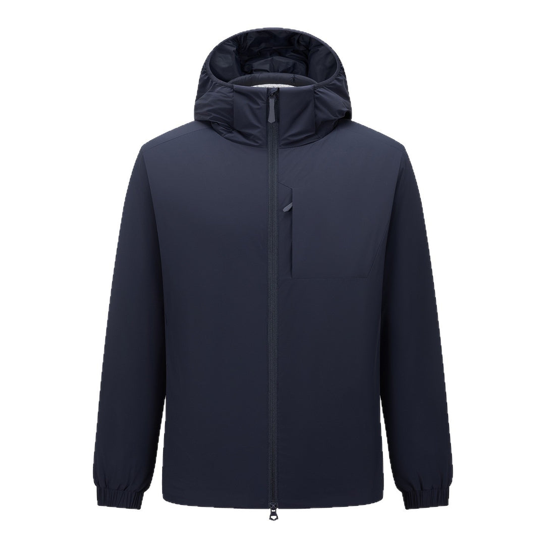 Men's Lightweight Waterproof Softshell Rain Jacket with Hood and Hidden Chest Pocket Amarae