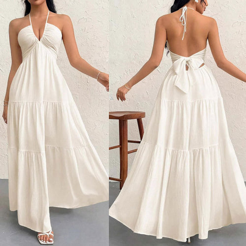 Maxi strap dress for ladies with ruffles Amarae