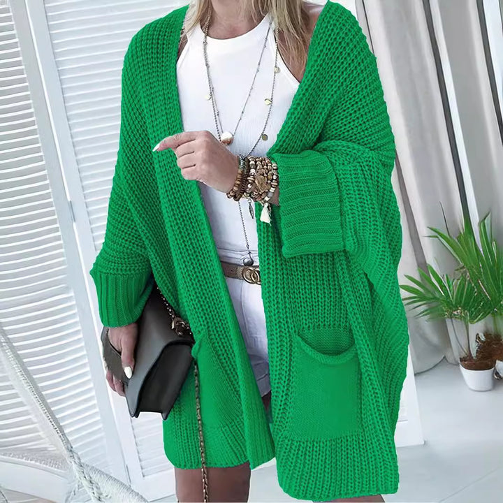 Ladies Large Knit Cardigan with practical pockets Lune London