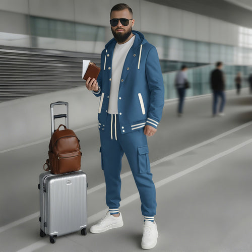 Sports leisure set for men with functional pockets and hood Amarae