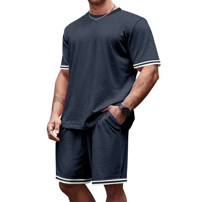 Men's sports t-shirt set and shorts with breathable fabric and contrasting details Lune London