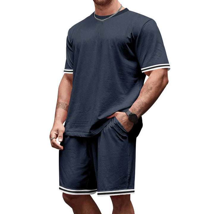 Men's sports t-shirt set and shorts with breathable fabric and contrasting details Lune London