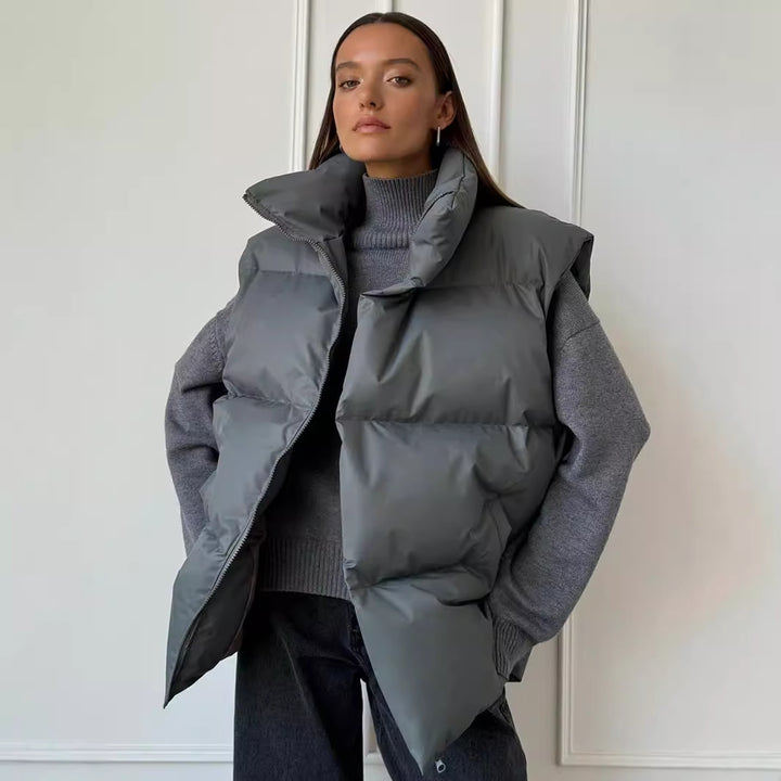 Women Quilted Gilet with High Collar Amarae