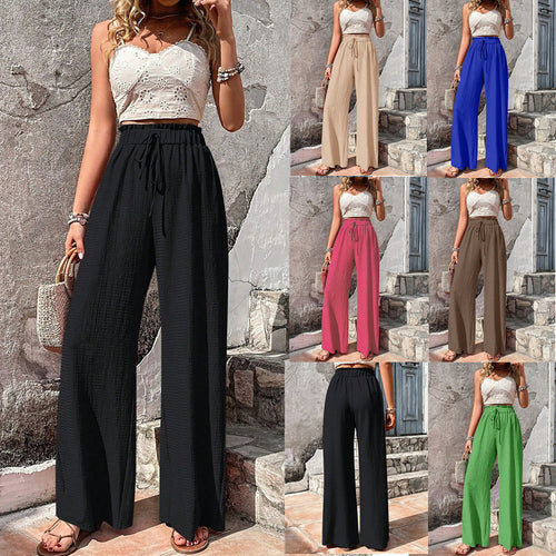 Loose summer pants for women with elastic waist and practical drawstring Amarae