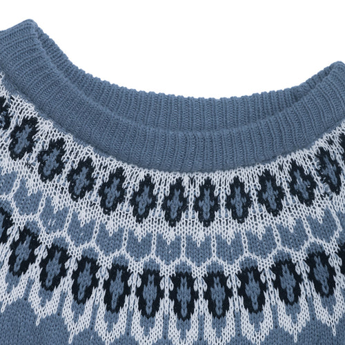 Knitted sweater for women with Scandinavian pattern and generous fit Amarae