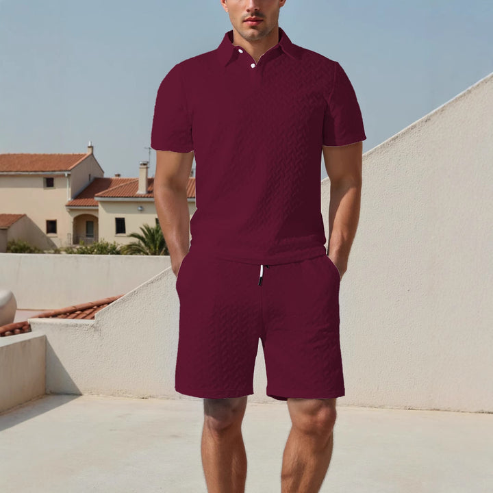 Men's polo and shorts set with breathable design and elastic waist Lune London