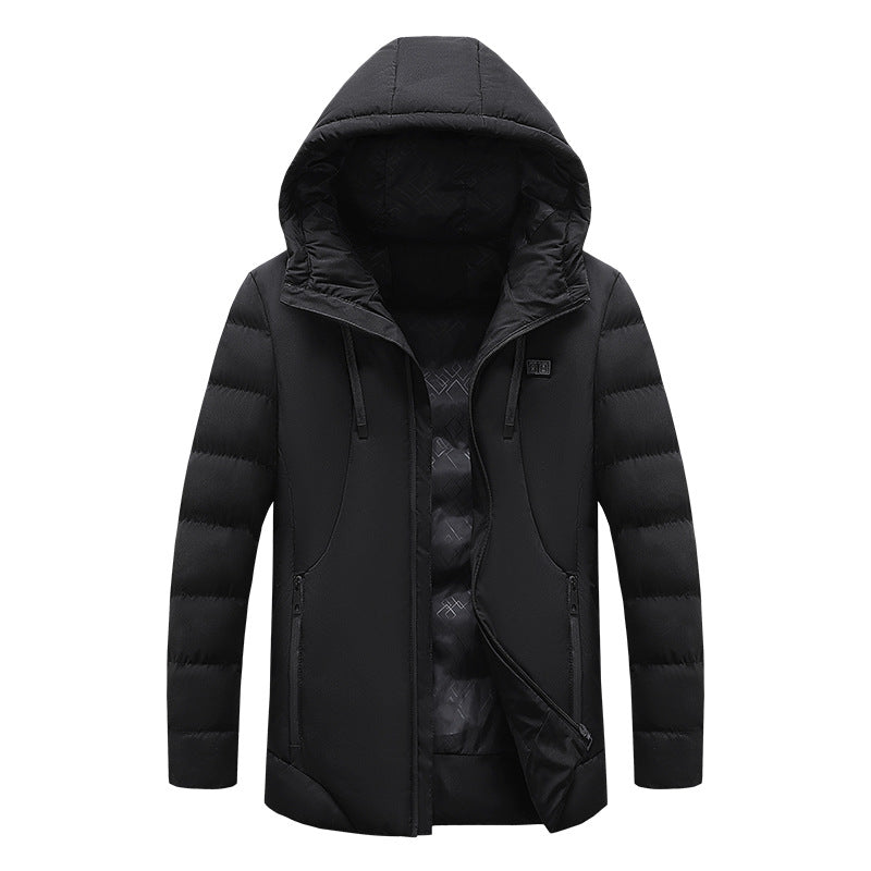 Herren Hybrid‑Isolationsjacke mit Kapuze und gesteppter Ärmelfüllung Drune
