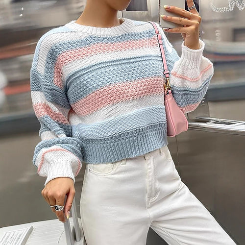 Pull féminin à la mode avec une structure de rayures unique et une coupe décontractée Chic & Stil