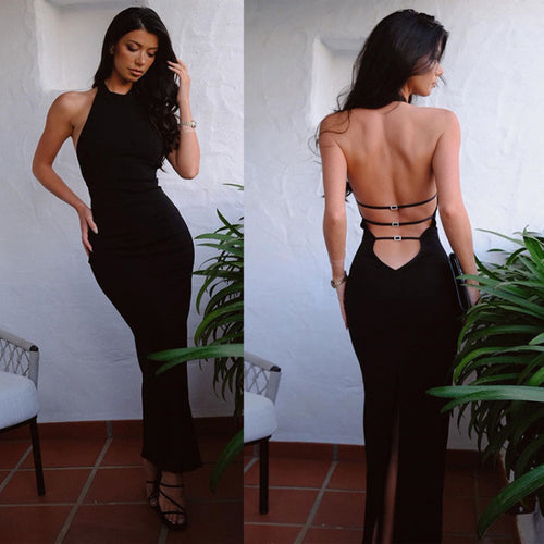 Maxi backless dress for women with a chic and stylish strap design