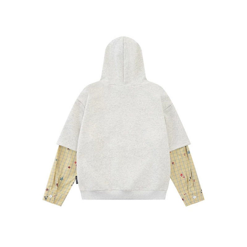 Women's hooded sweatshirt with layered look, kangaroo pocket and playful patch applications Amarae