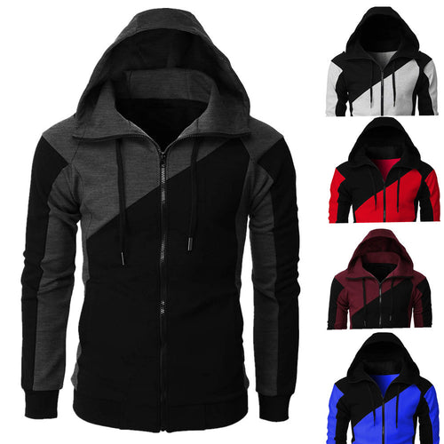 Sporty hooded jacket for men with contrasting color accents Amarae