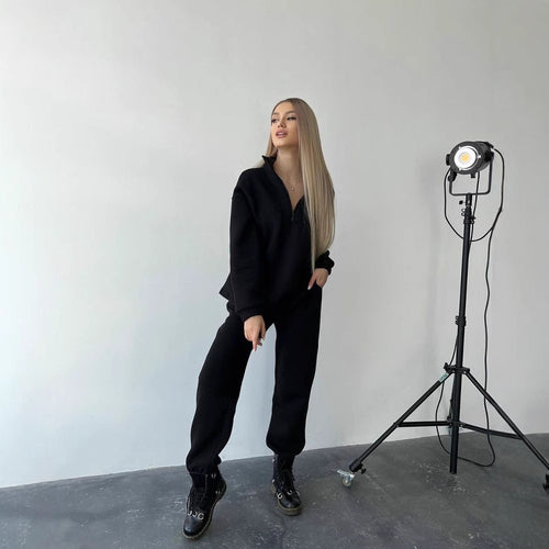 Women's casual sweatshirt jumpsuit and jogging pants with zipper Amarae