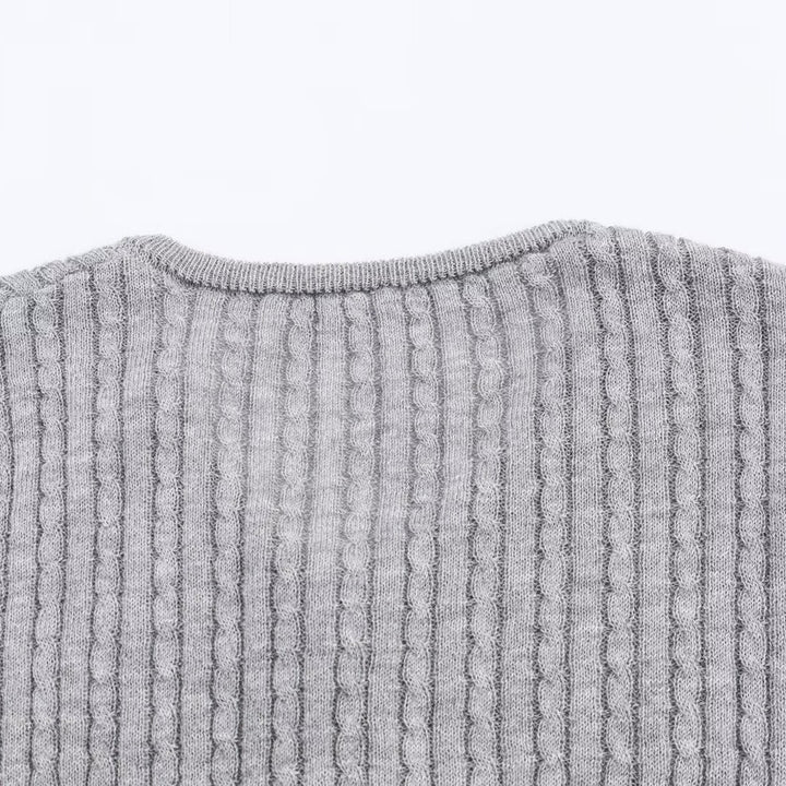 Long sleeve women's t-shirt with ribbed structured design and button details Lune London