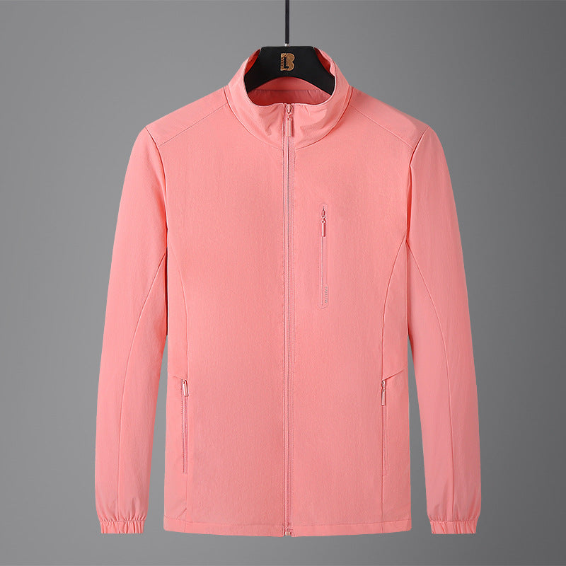 Men's Lightweight Softshell Jacket with Stand-Up Collar, Wind and Water-Repellent Surface, and Zipper Pockets Amarae