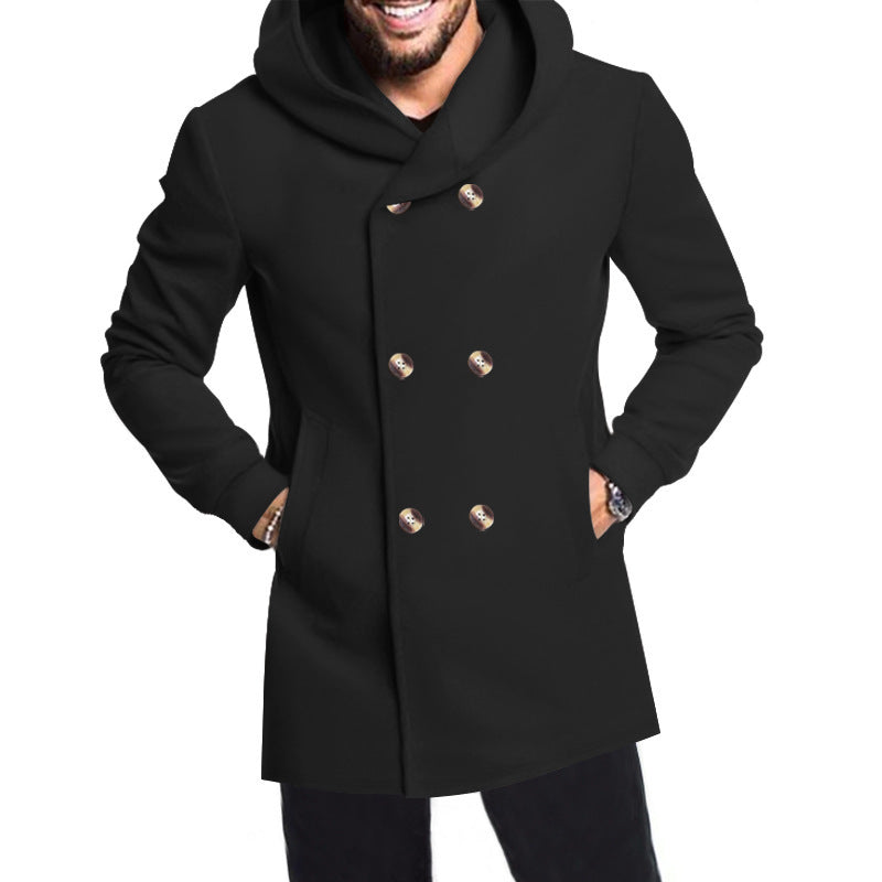 Men's trendy coat with flared cut and hood Lune London