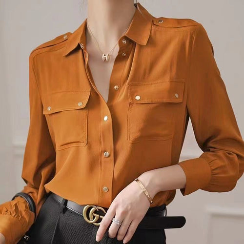 Blouse élégante pour femmes avec poches poitrine pratiques
