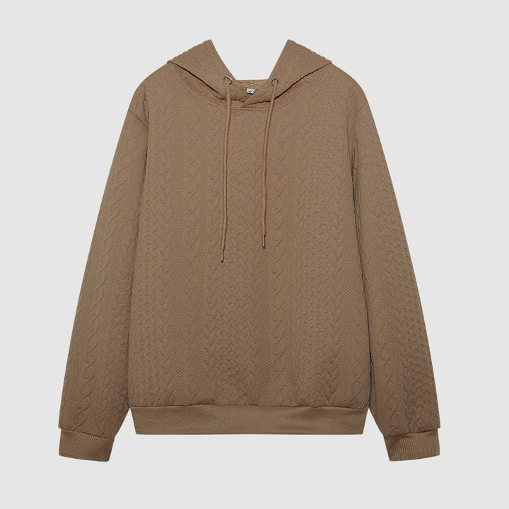 Casual knitted sweater for women with hood and textured design Amarae
