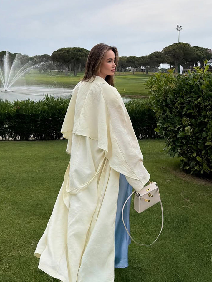 Women's long light trench coat with cape detail and wide fall Amarae