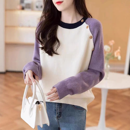 Pull en tricot confortable pour femmes avec de gros boutons Chic & Stil