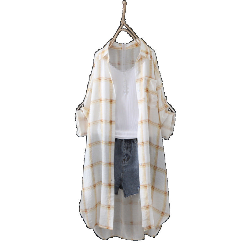 Long sleeve checkered blouse for women Lune London