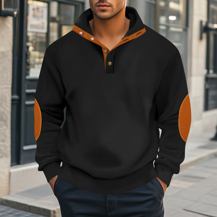 Men's Henley sweater with textured design and contrasting accents Lune London