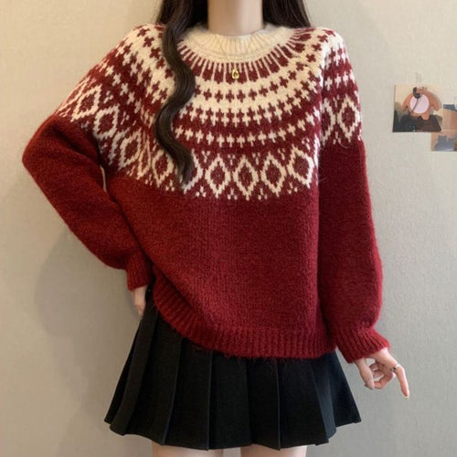 Pull en tricot douillet pour femmes avec motif nordique Chic & Stil