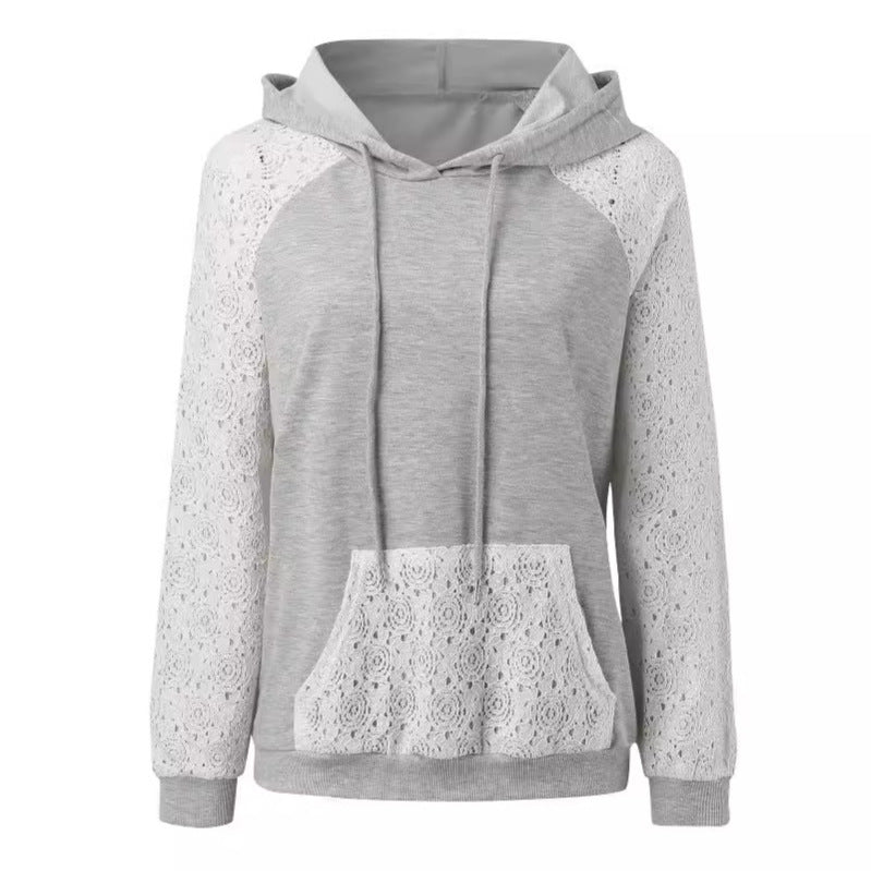 Hoodie for women with delicate lace details Lune London