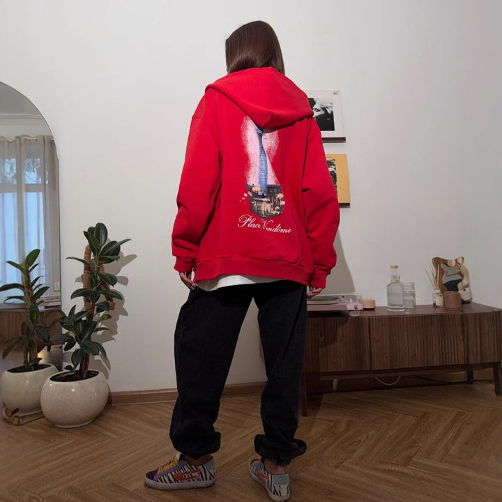Women's hoodie with creative graphic design and oversized cut Lune London