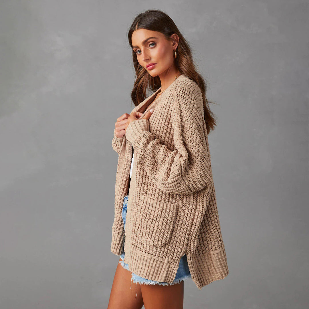 Ladies Casual Knit Vest with Pockets and Open Front Lune London