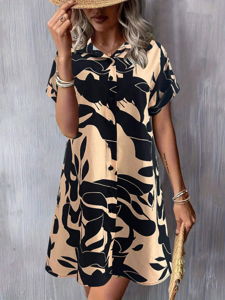 Casual button dress for women with short sleeves Lune London