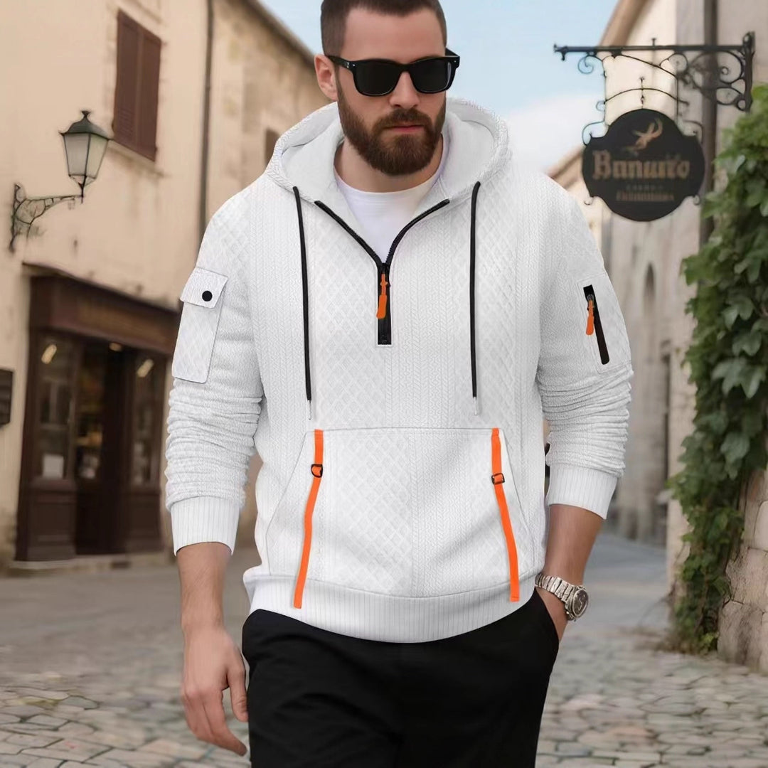 Men's stylish hooded sweatshirt with modern zippered pockets Lune London