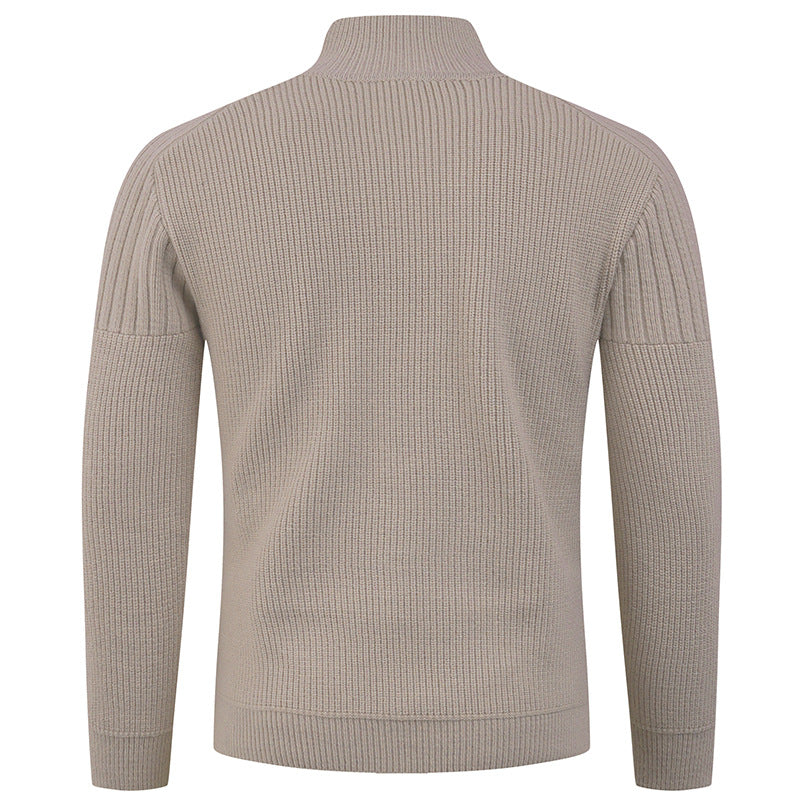 Innovative half-zip sweater for men with ribbed structure Lune London