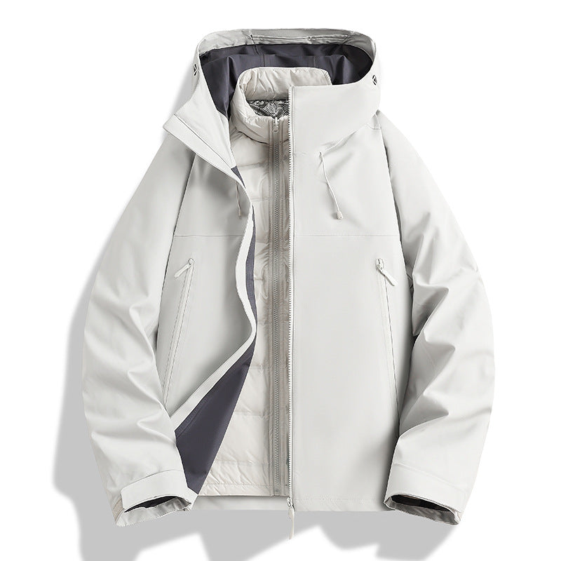 Men's Waterproof Softshell Outdoor Jacket with Adjustable Hood and Breathable Membrane Amarae