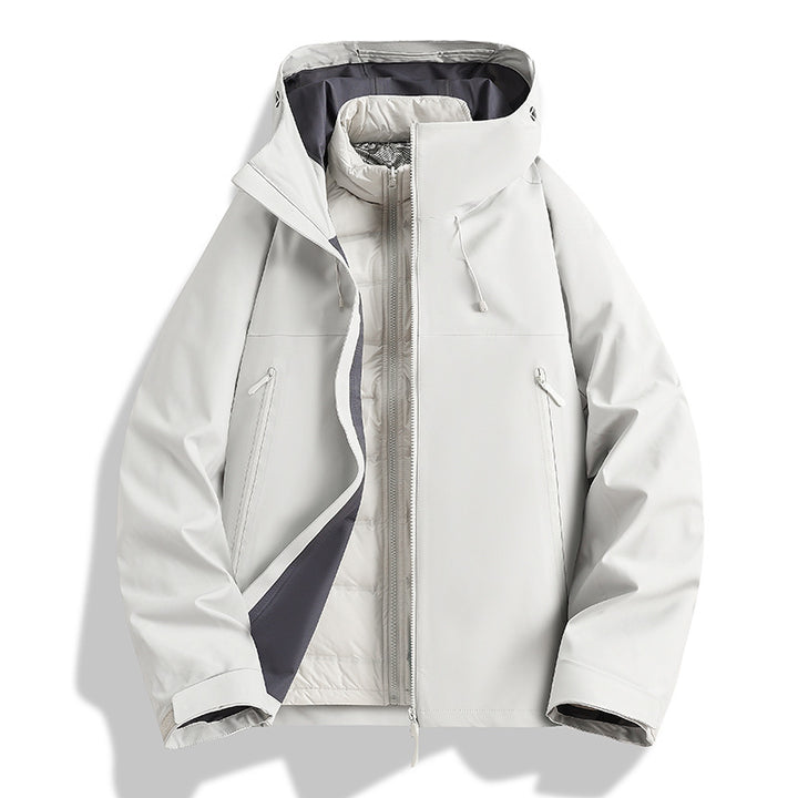 Men's Waterproof Softshell Outdoor Jacket with Adjustable Hood and Breathable Membrane Amarae