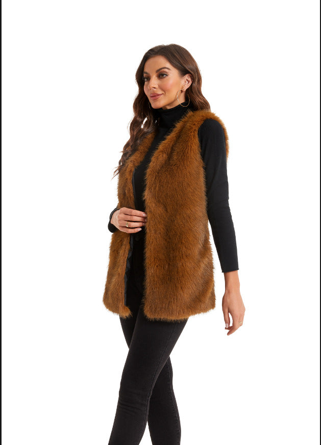 Women luxury faux fur gilet Lune London