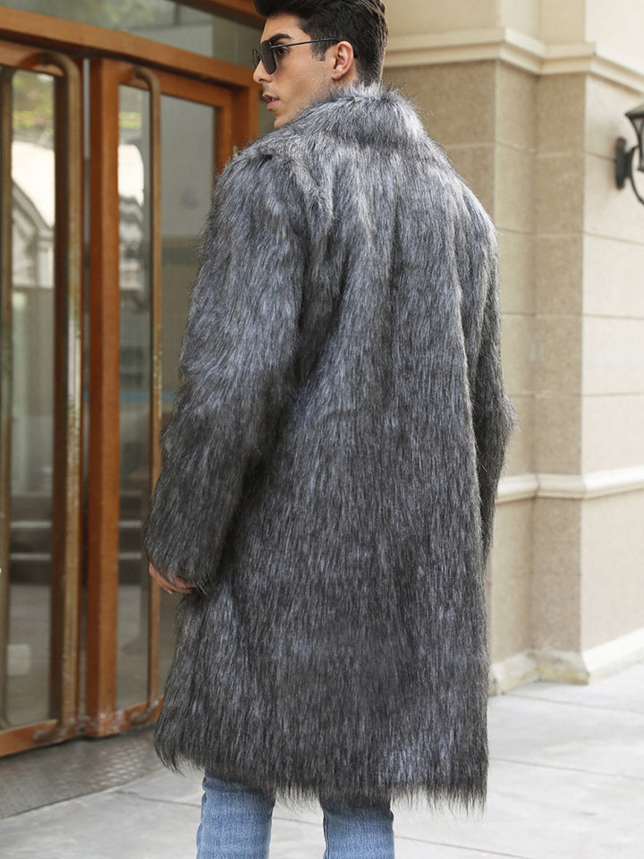 Elegant faux fur coat for men in a layered look Lune London