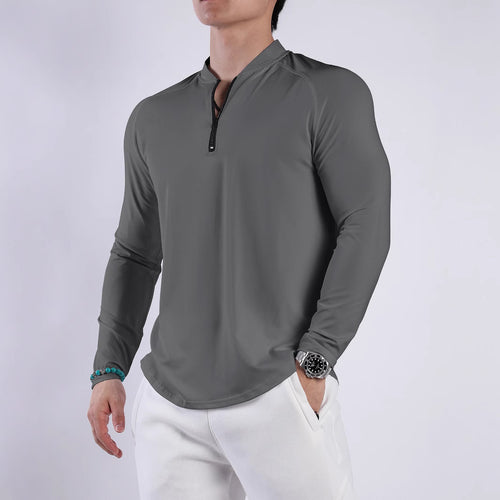 Men's Long Sleeve Sports Top with Half-Zip and Breathable Material Amarae