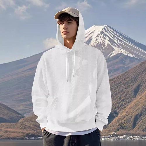 Men's hooded sweatshirt made of soft fleece with textured design Chic and style