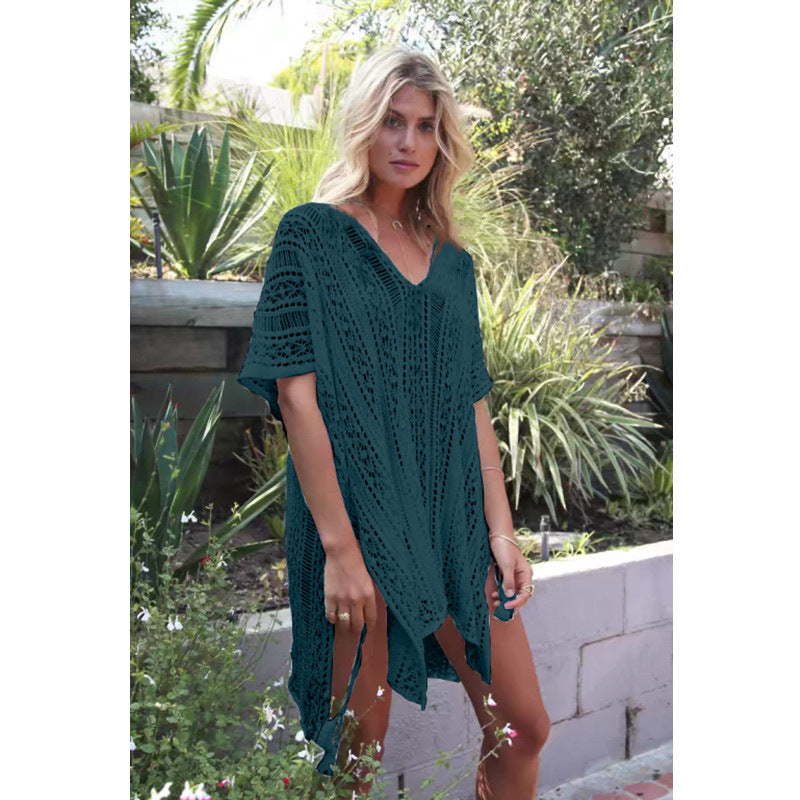 Ladies structured crochet beach cover-up Lune London