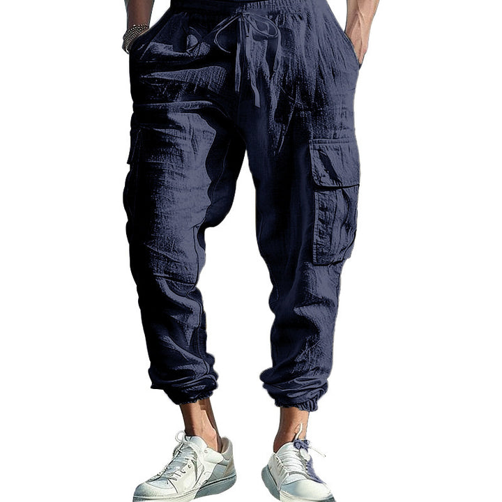 Men's cargo pants with practical side pockets and elastic waistband Lune London