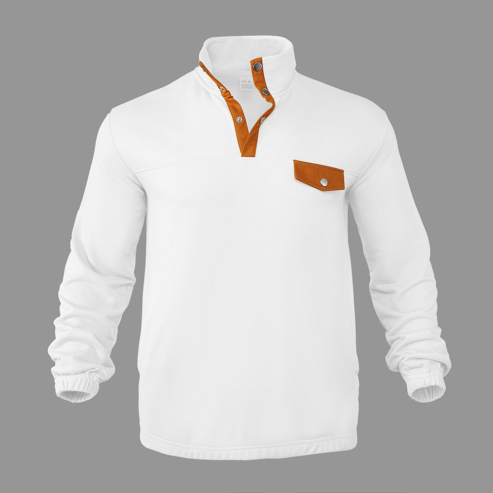 High-neck sweater for men with leather details Lune London